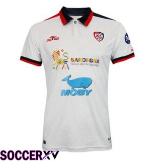 Cagliari Calcio Away Soccer Jersey White 2023/2024