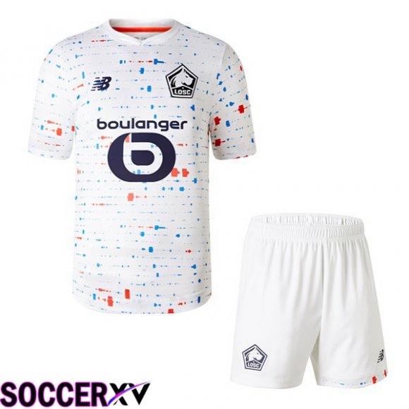 Lille OSC Kids Away Soccer Jersey White 2023/2024