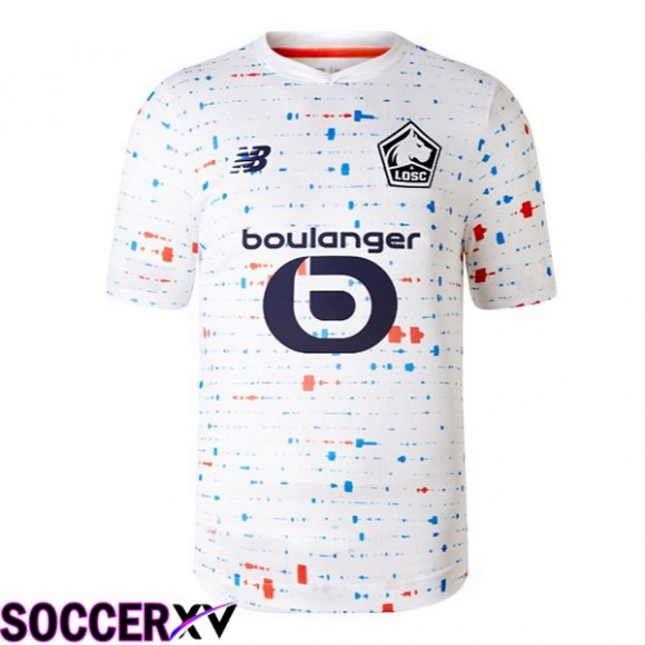 Lille OSC Away Soccer Jersey White 2023/2024