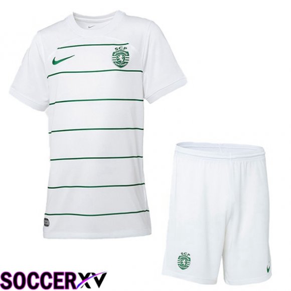 Sporting CP Kids Away Soccer Jersey White 2023/2024