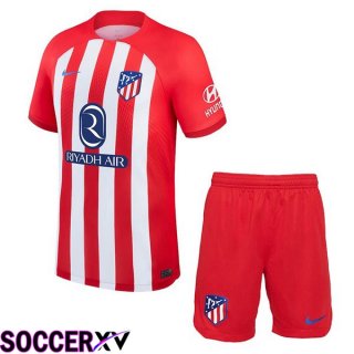 Atletico Madrid Kids Home Soccer Jersey Red 2023/2024