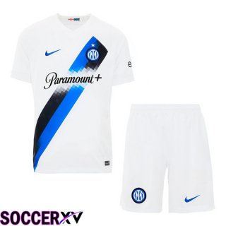 Inter Milan Kids Away Soccer Jersey White 2023/2024