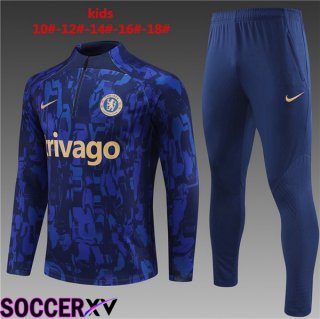 FC Chelsea Kids Training Tracksuit Suit Blue 2023/2024