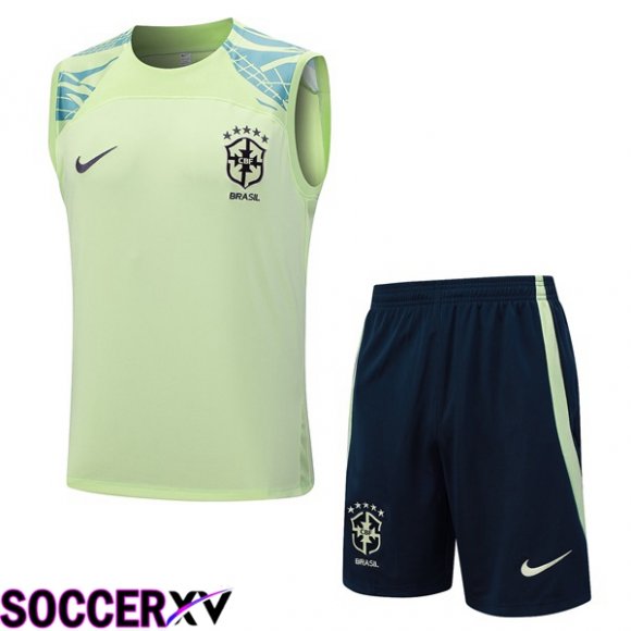 Brazil Soccer Vest + Shorts Blue Green 2023/2024