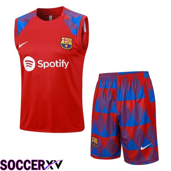 FC Barcelona Soccer Vest + Shorts Red 2023/2024