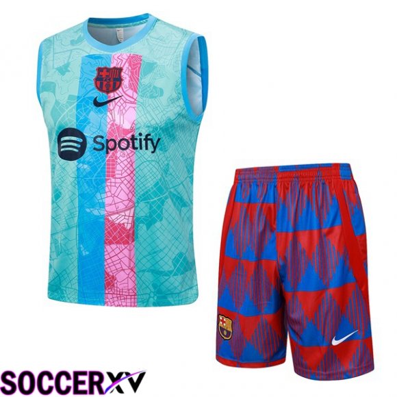 FC Barcelona Soccer Vest + Shorts Green 2023/2024