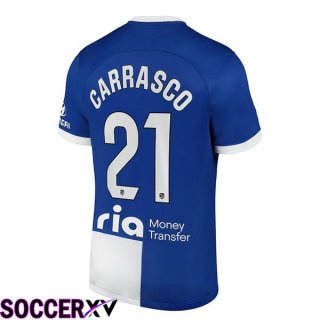 Atletico Madrid (Carrasco 21) Away Soccer Jersey Blue 2023/2024