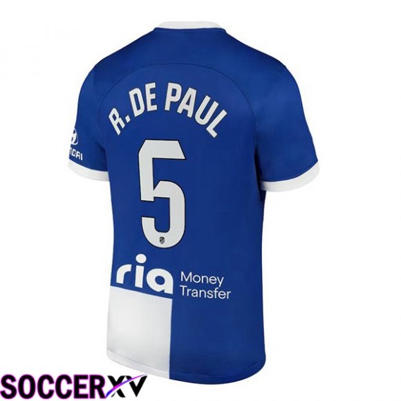 Atletico Madrid (R. De Paul 5) Away Soccer Jersey Blue 2023/2024