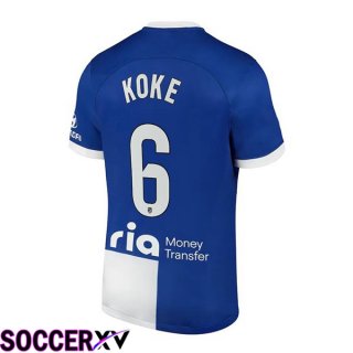 Atletico Madrid (Koke 6) Away Soccer Jersey Blue 2023/2024