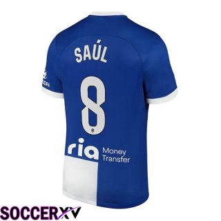 Atletico Madrid (Saúl 8) Away Soccer Jersey Blue 2023/2024