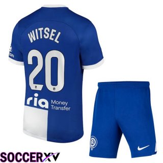 Atletico Madrid (Witsel 20) Kids Away Soccer Jersey Blue 2023/2024