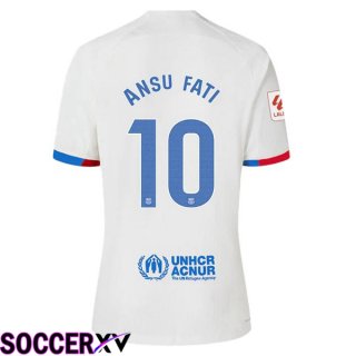 FC Barcelona (ANSU FATI 10) Away Soccer Jersey White 2023/2024