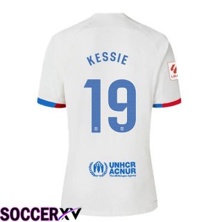 FC Barcelona (KESSIE 19) Away Soccer Jersey White 2023/2024