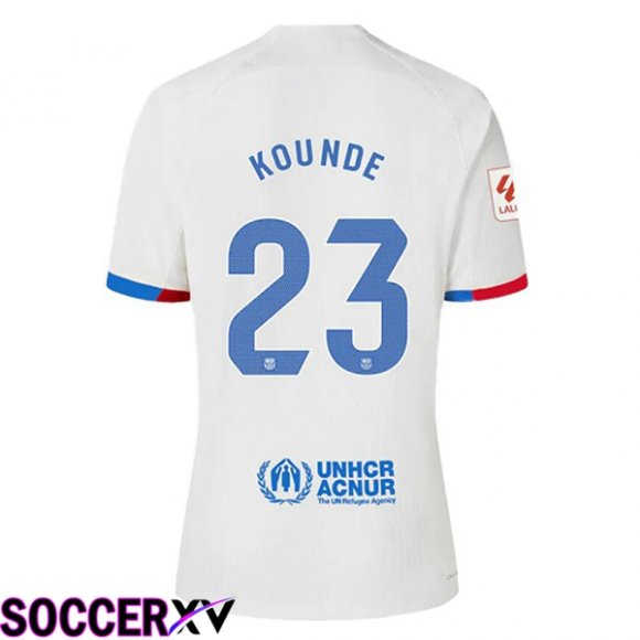 FC Barcelona (KOUNDE 23) Away Soccer Jersey White 2023/2024