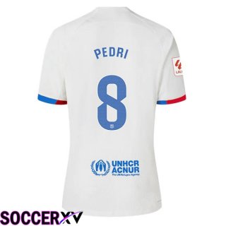 FC Barcelona (PEDRI 8) Away Soccer Jersey White 2023/2024