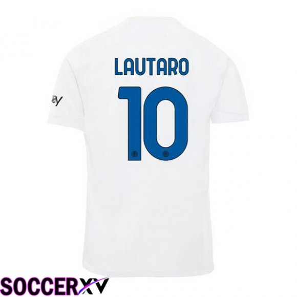 Inter Milan (LAUTARO 10) Away Soccer Jersey White 2023/2024