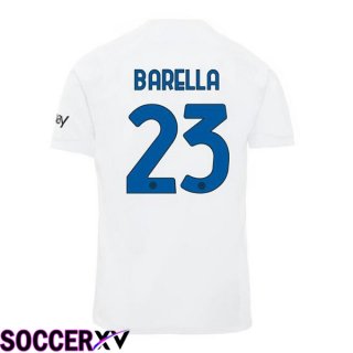 Inter Milan (BARELLA 23) Away Soccer Jersey White 2023/2024