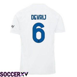 Inter Milan (DE VRIJ 6) Away Soccer Jersey White 2023/2024