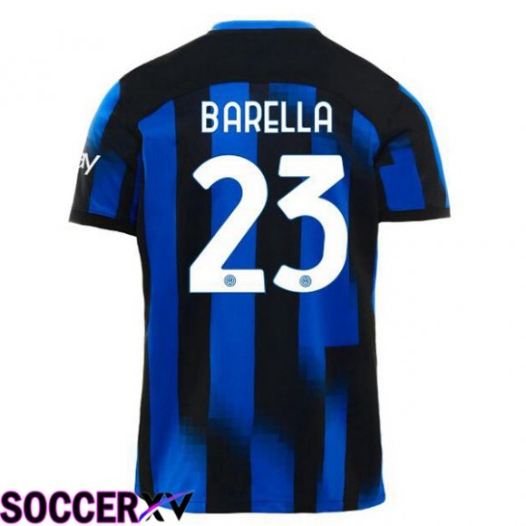 Inter Milan (BARELLA 23) Home Soccer Jersey Blue 2023/2024