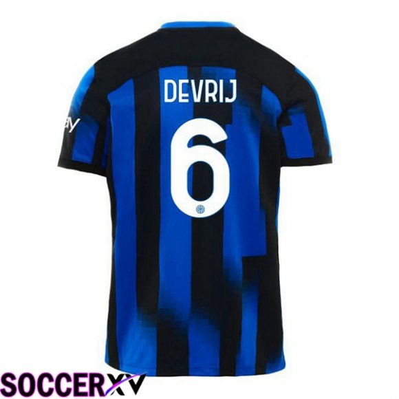 Inter Milan (DE VRIJ 6) Home Soccer Jersey Blue 2023/2024