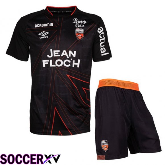 FC Lorient Kids Away Soccer Jersey Black 2023/2024