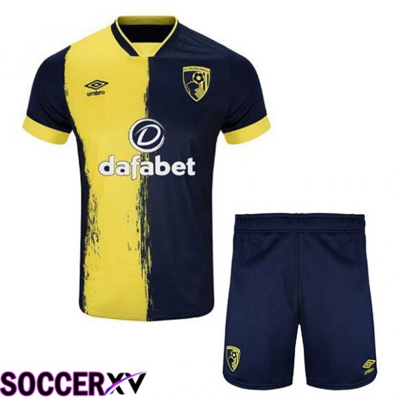 AFC Bournemouth Kids Third Soccer Jersey Yellow Blue 2023/2024