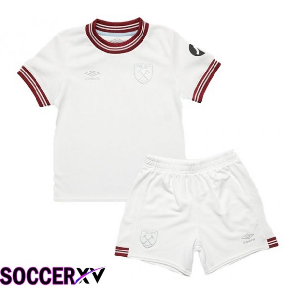 West Ham Kids Away Soccer Jersey White 2023/2024