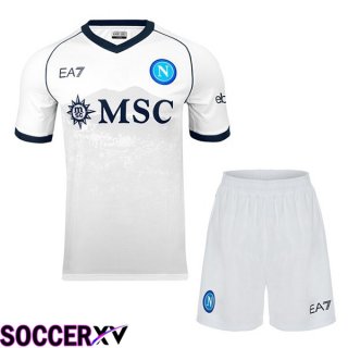 SSC Napoli Kids Away Soccer Jersey White 2023/2024