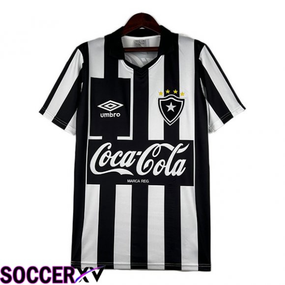 Botafogo Retro Home Soccer Jersey Black White 1992