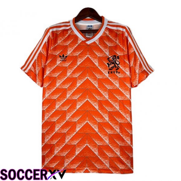 Netherlands Retro Home Soccer Jersey Orange 1988