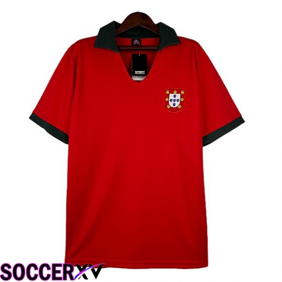 Portugal Retro Home Soccer Jersey Red 1972