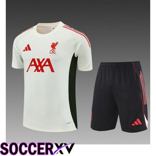 Ensemble Training T-Shirts FC Liverpool Enfant Beige/Noir/Rouge 2025/2026