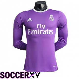 Real Madrid Retro Away Soccer Jersey Long sleeve 2014/2015