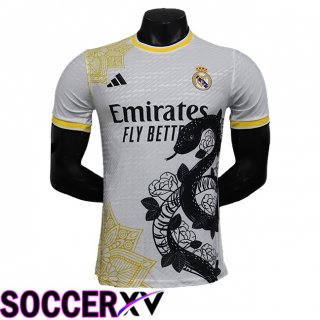 Real Madrid Soccer Jersey Special Edition White/Yellow 2024/2025