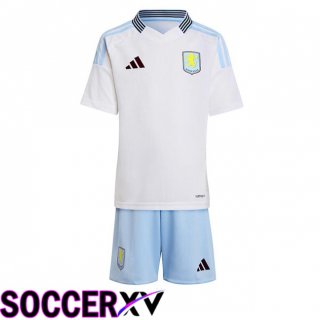 Aston Villa Kids Away Soccer Jersey White 2024/2025