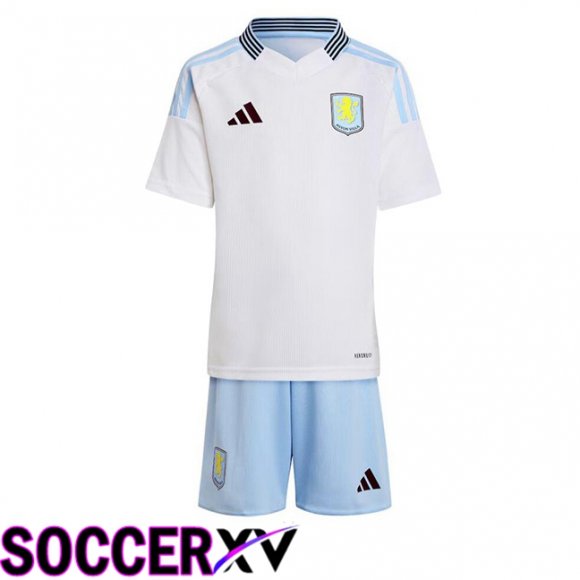 Aston Villa Kids Away Soccer Jersey White 2024/2025