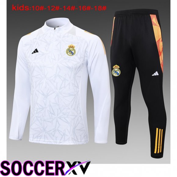 Real Madrid Kids kit Training Tracksuit White 2024/2025