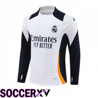 Real Madrid Training Sweatshirt White Yellow 2024/2025