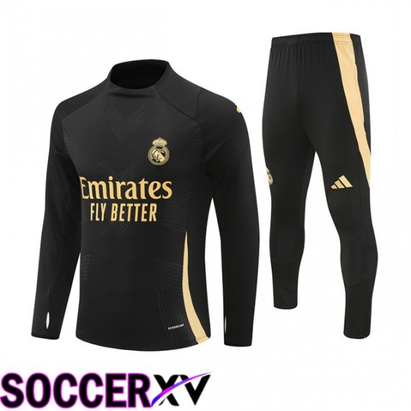 Real Madrid Kids kit Training Tracksuit Black 2024/2025