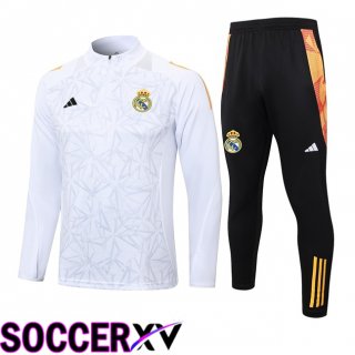 Real Madrid Kids kit Training Tracksuit White 2024/2025