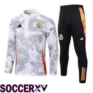 Real Madrid Kids kit Training Tracksuit White 2024/2025