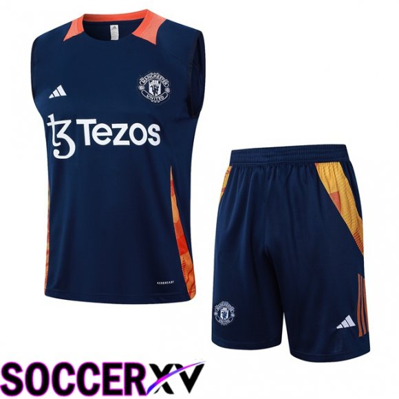 Manchester United Gilet Soccer + Shorts Blue Royal 2024/2025