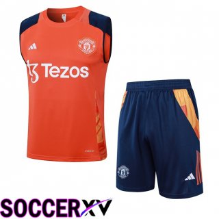 Manchester United Gilet Soccer + Shorts Orange 2024/2025