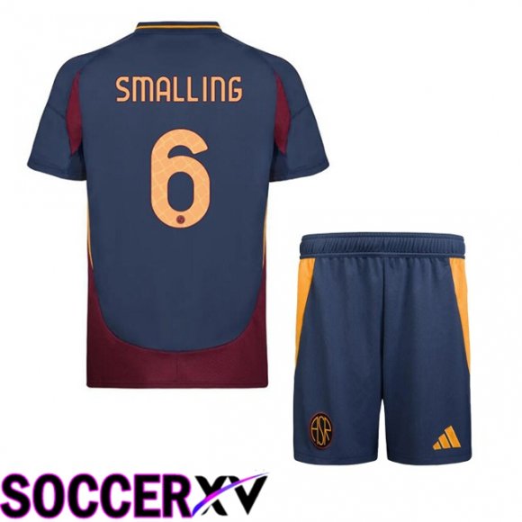 AS Rome (SMALLING 6) Kids Third Soccer Jersey Blue Royal 2024/2025