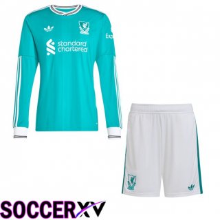 Maillot de Foot FC Liverpool Enfant Third Manche longue Vert 2025/2026