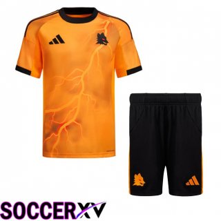 Maillot de Foot AS Roma Enfant Exterieur Jaune 2025/2026