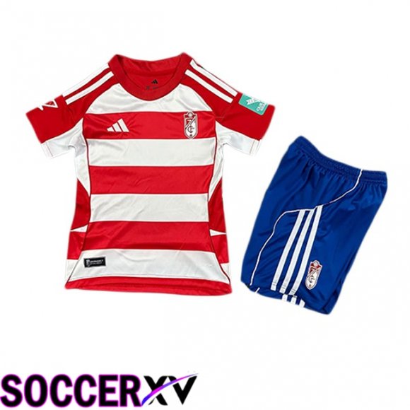 Maillot de Foot Granada CF Enfant Domicile Rouge Blanc 2025/2026