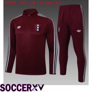 Ensemble Survetement de Foot AFC Ajax Enfant Rouge 2025/2026