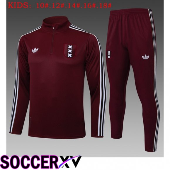 Ensemble Survetement de Foot AFC Ajax Enfant Rouge 2025/2026