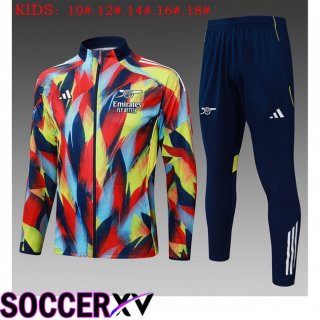 Ensemble Veste Survetement de Foot Arsenal Enfant Rouge Bleu 2025/2026